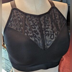 Victoria’s Secret Sport High-Neck animal print Mesh Wireless Sports Bra BLACK